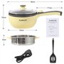 Audecook Petite Poêle électrique avec Cuiseur Vapeur (T(Maïs/Avec Cuisson à la vapeur))