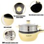 Audecook Petite Poêle électrique avec Cuiseur Vapeur (T(Maïs/Avec Cuisson à la vapeur))