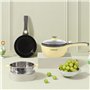 Audecook Petite Poêle électrique avec Cuiseur Vapeur (T(Maïs/Avec Cuisson à la vapeur))