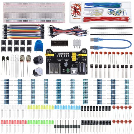 BOJACK 37 valeurs 480 pièces Kit Amusant de Composants électroniques avec Module d'alimentation