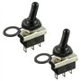 HUAREW KN3(D)-103 Interrupteur à bascule marche/arrêt 12V 25A 3 positions 3 broches étanche avec couvercle en caoutchouc (2 pièc