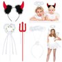 Mikqky 4 Pièces Ange Et Démon Bandeau d'halloween