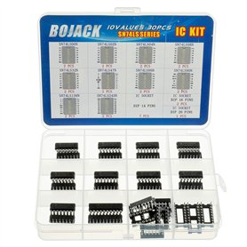 BOJACK 10 Valeurs 30 pièces Série IC logique Schottky à faible puissance Comprenant: 74LS00N 74LS02N 74LS04N 74LS08N 74LS32N 74L