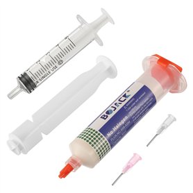 BOJACK 30ML Sans Plomb à Souder Flux Seringue Pâte à Souder avec 2 outils de distribution et seringue à tige poussoir pour Répar