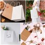 Sac Cadeau Kraft Avec Poignée - 21 Brun et Blanc Sacs Papier 21x15x8cm - Grand Format pour Fête, Anniversaire, Mariage
