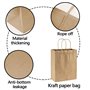 Sac Cadeau Kraft Avec Poignée - 21 Brun et Blanc Sacs Papier 21x15x8cm - Grand Format pour Fête, Anniversaire, Mariage