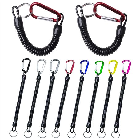 8 Pièces Porte-Clés à Ressorts à Spirale