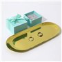 2 Pièces de Plateau Doré en Acier Inoxydable, Plateau de Rangement Ovale, Plateau de Fruits, Plateau à Bijoux, Peuvent Être Larg