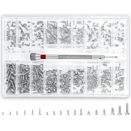 Pofgwjz Lot de 500 kits d'outils de réparation micro vis