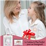 SAKNYUFO Ensemble Cadeau Professeur Sac Shopping & Trousse Super Maîtresse en Coton Lavable Cadeau Original Pour Enseignants - I