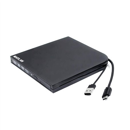 Lecteur de disque Blu-ray externe ultra fin 4K UHD 3D USB Type-A & Type-C 2-en-1 6X BD-R RE DL BDXL DVD-RW M-Disc Graveur optiqu