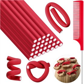 SHAPEPOTY 30 Tiges de Curling Flexibles Rouleaux de Cheveux Torsadés en Mousse Bigoudis de Cheveux sans Chaleur en Mousse Douce
