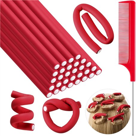 SHAPEPOTY 30 Tiges de Curling Flexibles Rouleaux de Cheveux Torsadés en Mousse Bigoudis de Cheveux sans Chaleur en Mousse Douce