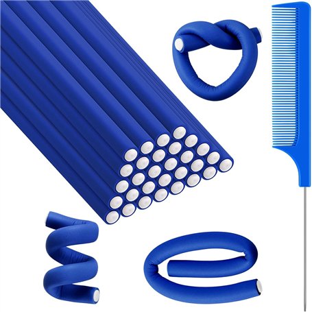 SHAPEPOTY 30 Tiges de Curling Flexibles Rouleaux de Cheveux Torsadés en Mousse Bigoudis de Cheveux sans Chaleur en Mousse Douce