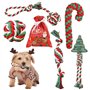 DECUIOCC Jeux interactifs pour chiens et jouets indestructibles - Pack de Noël avec peluche pour chiens et sac cadeau
