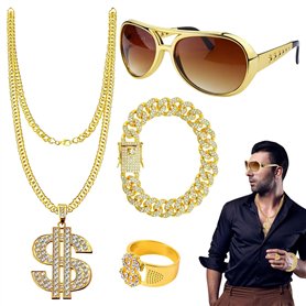 WYRGQIQN Kit Complet de Bijoux Hip Hop - Idéal Pour Costumes Eminem