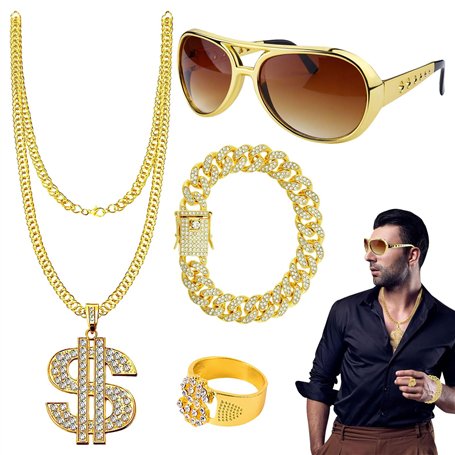 WYRGQIQN Kit Complet de Bijoux Hip Hop - Idéal Pour Costumes Eminem