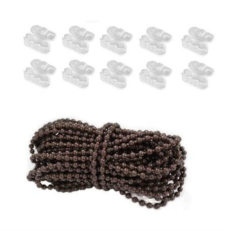 LDBKLGHJ Polyvalente Chaîne de Rouleau de 12 Mètres avec 10 Clips dans une Élégante Teinte Brune - Parfait pour les Réparations