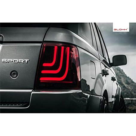 Glohh GL-3 Feux Arrière Dynamiques LED compatible avec Range Rover Sport L320 2005-2009 & 2010-2013 - Rouge/Fumée
