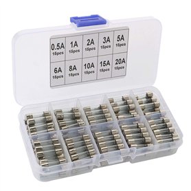 FULARR 150Pcs 5x20mm Professionnel Voiture Verre Tube Fusible
