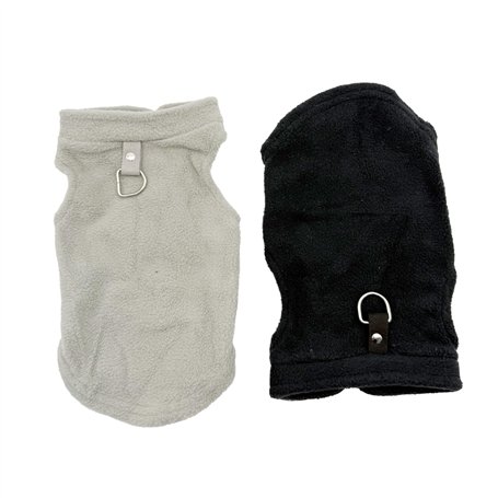 Lot de 2 Pulls pour Chiens de Petite Taille - Manteaux d'hiver en Polaire avec Anneaux en D pour Laisse