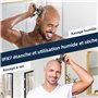 Rasoir Electriques Hommes, 6 in 1 Rasoir Tete Chauve Homme, 7D Tondeuse Barbe Homme, Tondeuse Cheveux Hommes IPX7 Étanche Sec et