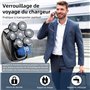 Rasoir Electriques Hommes, 6 in 1 Rasoir Tete Chauve Homme, 7D Tondeuse Barbe Homme, Tondeuse Cheveux Hommes IPX7 Étanche Sec et