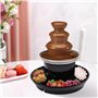 RjcdOPL Fontaine à Chocolat 3 Niveaux avec Assiette à Fruits, Machine de Fontaine pour Chocolat Fondant Chaud 40 W, Capacité 0.4
