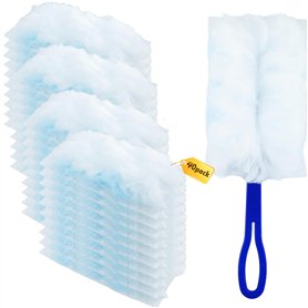 40 pcs Recharges de plumeau compatibles avec Swiffer Dusters 180 Handle Dusters