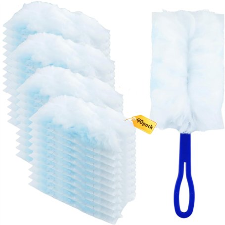 40 pcs Recharges de plumeau compatibles avec Swiffer Dusters 180 Handle Dusters