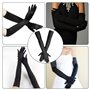Celiodd Lot de 2 paires de gants longs noirs pour femme - Gants longs noirs - Gants longs noirs en dentelle - Gants sans doigts 