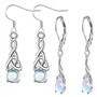 Lot de 2 paires de boucles d'oreilles en argent 925 avec pierre de lune