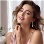 Lot de 2 paires de boucles d'oreilles en argent 925 avec pierre de lune, boucles d'oreilles en argent 925, boucles d'oreilles po