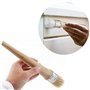 Pinceaux en Cire pour Craie,2 PCS Brosse pour Peinture à la Craie Ensemble de Pinceaux à Cire à Poils Naturels Ronde Pointu Bois