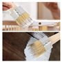 Pinceaux en Cire pour Craie,2 PCS Brosse pour Peinture à la Craie Ensemble de Pinceaux à Cire à Poils Naturels Ronde Pointu Bois