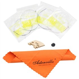 4 en 1 Cordes de Violon & Muet en Caoutchouc & Pont d'érable & Chiffon de Nettoyage Accessoires pour ViolonAccessoires pour Viol