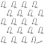 PUCSIQ Lot de 20 manilles en forme de D M4 en acier inoxydable D 304 v4a - En acier inoxydable - Lourds - Cordons de gréement -