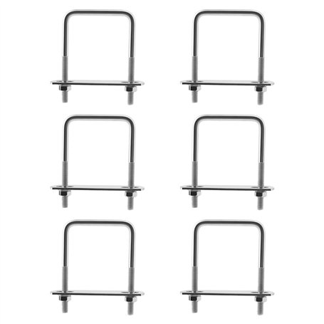 YIXNSW Lot de 6 boulons en U 80 x 50 mm Vis en U M6 en acier inoxydable avec écrou cadre et rondelle Vis à étrier pour la répara