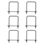 YIXNSW Lot de 6 boulons en U 80 x 50 mm Vis en U M6 en acier inoxydable avec écrou cadre et rondelle Vis à étrier pour la répara