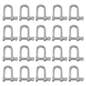 CHEUKYIU Lot de 20 Manilles M5 en Acier Inoxydable