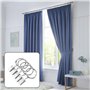 YIXNSW Lot de 100 Anneaux pour Rideaux, Anneaux de Rideaux avec Crochets, Intérieur de 25mm, pour Rideaux et tringles à Rideaux 