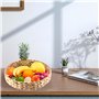 CHEUKYIU Lot de 2 plateaux ronds tressés en jonc de mer en jacinthe d'eau - 32 cm et 28 cm de diamètre - Plateau décoratif rond 