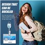 ZALHIN 3 Pieces Porte Badge Enrouleur avec Motif Marbré - Porte Clef Retractable, Fur Porte Badge Infirmiere, Porte Carte Bus, P