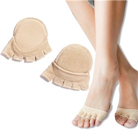 BEROZA Chaussettes Ouvertes à 5 Orteils - Coussinets de L'Avant-Pied - AntidéRapantes et Respirantes - Absorbantes - Demi-Chauss