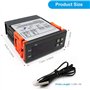 RUIZHI Regulateur de Temperature Numérique 10A D'affichage à LED Temperature Controller Thermostat Regulateur avec Capteur (DC 2