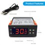 RUIZHI Regulateur de Temperature Numérique 10A D'affichage à LED Temperature Controller Thermostat Regulateur avec Capteur (DC 2