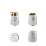 Ensemble de 4 accessoires de salle de bain en céramique marbrée - Distributeur de savon, porte-brosse à dents, gobelet, porte-sa