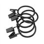 CHUEHKAK Lot de 40 Anneaux de Rideau avec Pince, Clips en Métal pour Tringle à Rideaux, Diamètre Intérieur 38 mm