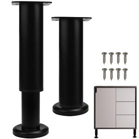 SLTAXAR 2 PCS Pied de Meuble Acier Inoxydable Pied de Meuble Reglable de18-30cm Pieds de Table Acier Pieds de Support pour Meubl