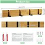 CAREDGO 2 PCS Porte Manteau Mural, Patere Murale Porte Manteau Bambou Mural Bambou Patère Murale Avec 4 Crochets Pliants Porte-m